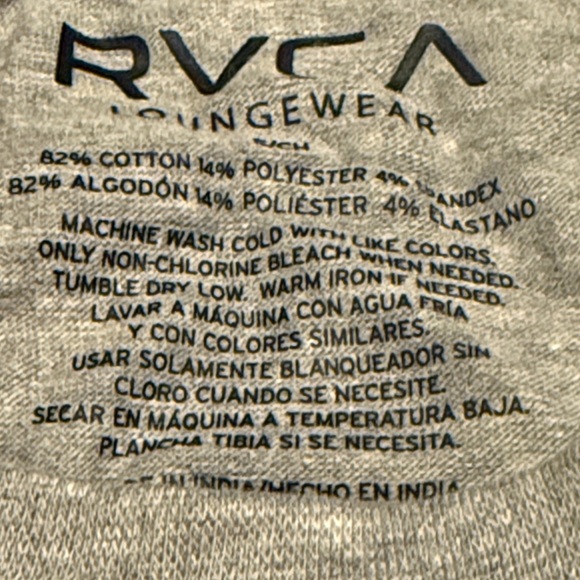 RVCA Heather Gray  and Black Men's Short Sleeve Tees - Picture 2 of 3